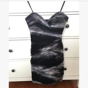 BCBG Strapless Sweetheart Neck Cocktail Dress